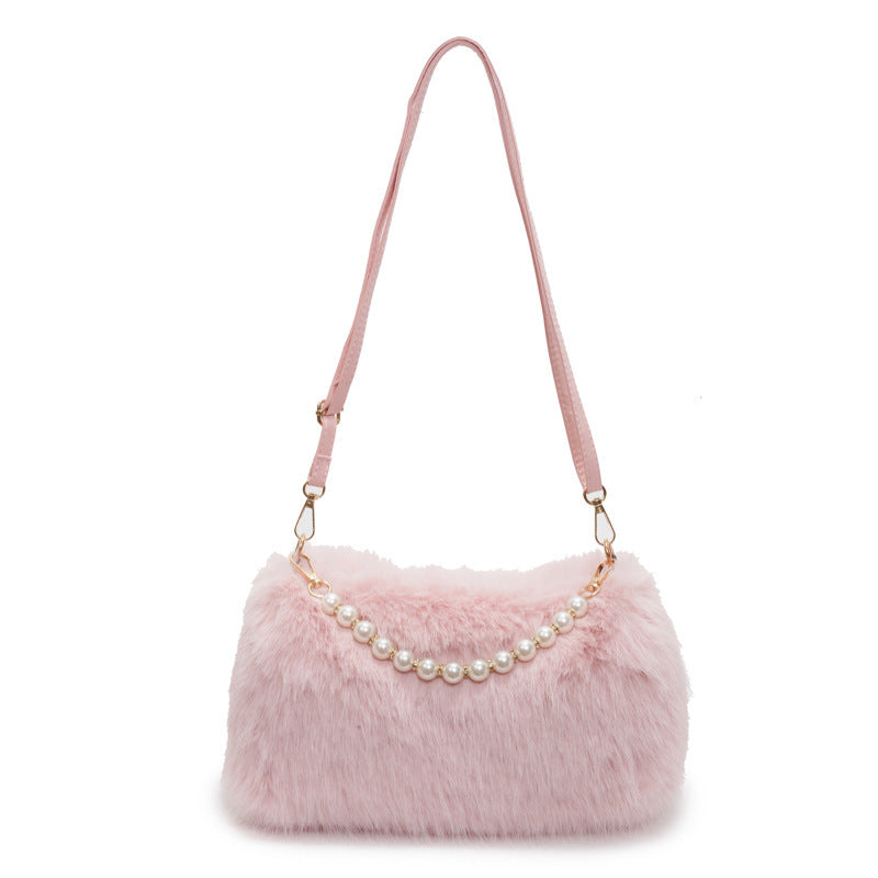 Bolso de Hombro de Moda para Otoño e Invierno: Con Cadena de Perlas y Diseño Versátil para Mujer