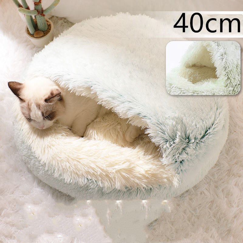 Cama 2 en 1 para Perro y Gato: Cálida y Suave, Ideal para Invierno, Redonda y Acogedora