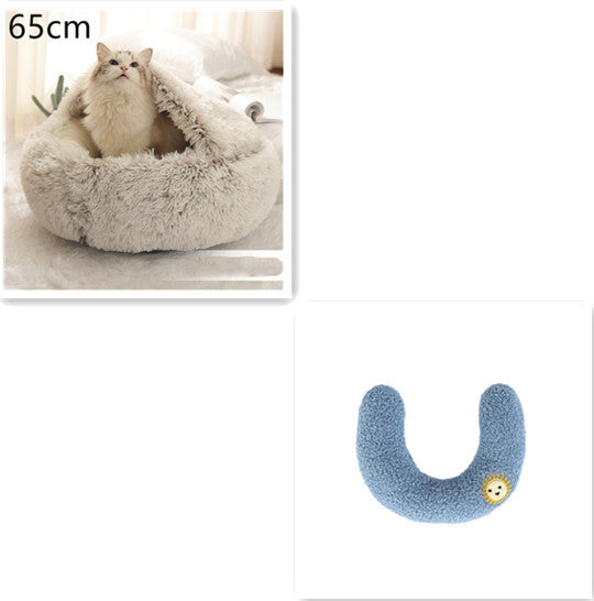 Cama 2 en 1 para Perro y Gato: Cálida y Suave, Ideal para Invierno, Redonda y Acogedora