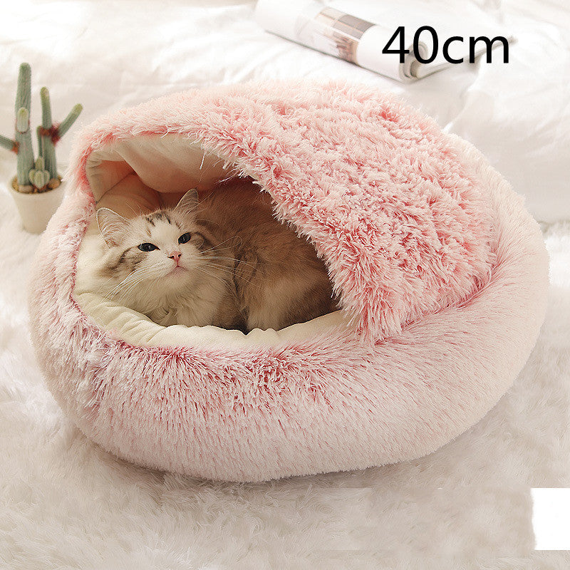 Cama 2 en 1 para Perro y Gato: Cálida y Suave, Ideal para Invierno, Redonda y Acogedora