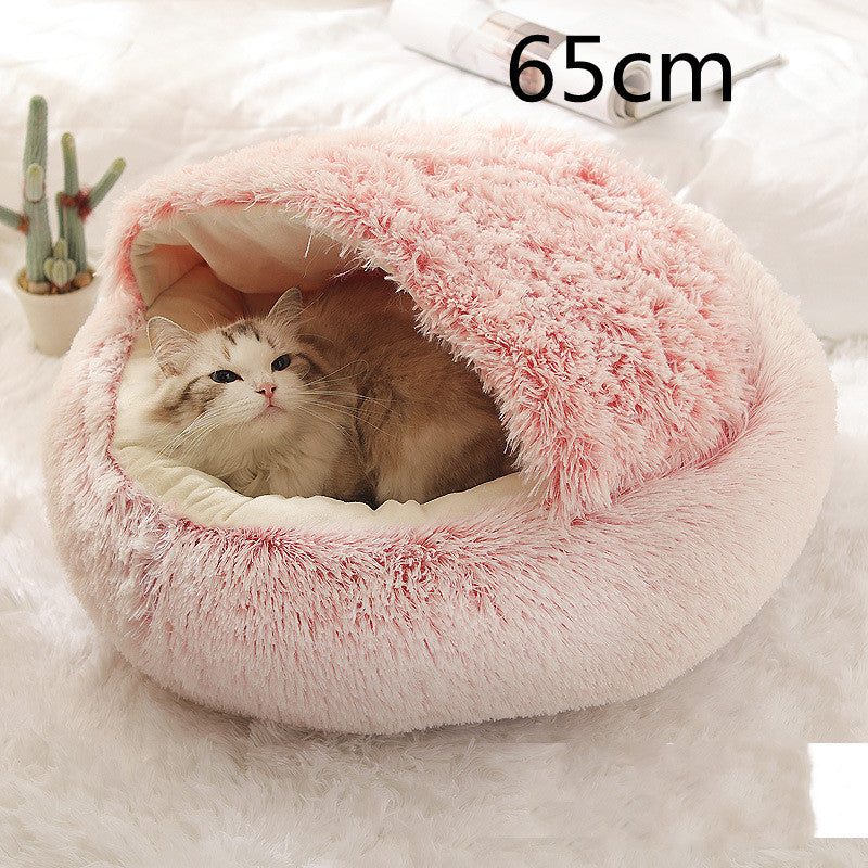 Cama 2 en 1 para Perro y Gato: Cálida y Suave, Ideal para Invierno, Redonda y Acogedora