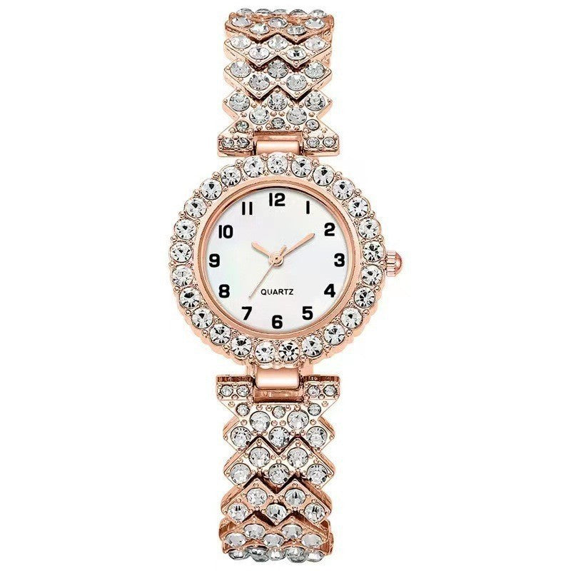 Juego de Reloj de Lujo para Mujer: 2 Piezas con Pulsera de Aleación y Correa de Plata - Regalo Perfecto