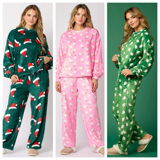 Conjunto de Pijama de Flanela 2 Piezas para Mujer: Cómodo, Divertido y Perfecto para las Fiestas