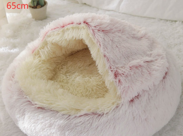 Cama 2 en 1 para Perro y Gato: Cálida y Suave, Ideal para Invierno, Redonda y Acogedora