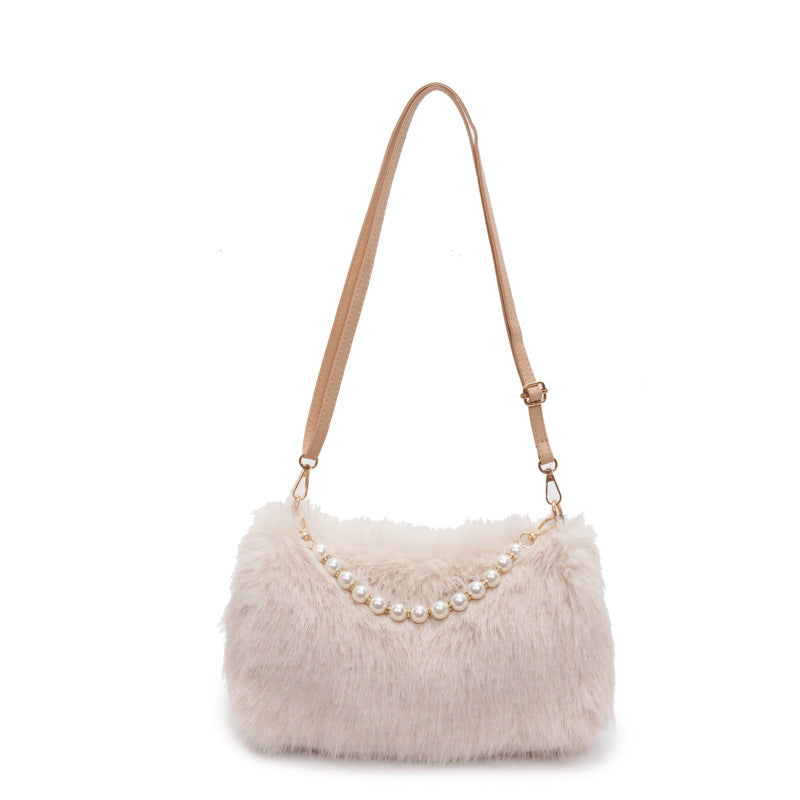 Bolso de Hombro de Moda para Otoño e Invierno: Con Cadena de Perlas y Diseño Versátil para Mujer